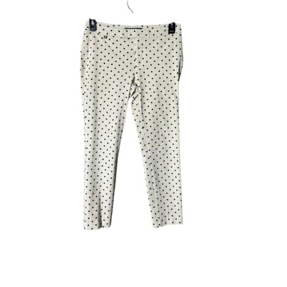 Ralph Lauren LRL Women Polka Dot Slim Trousers Pants Ankle Size 6 Preppy Stretch - Picture 2 of 9